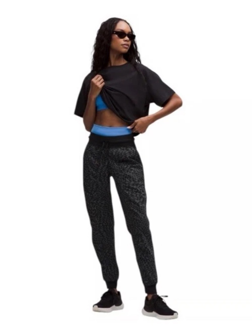 LIKE NEW Lululemon Dance Studio Mid-Rise Joggers Leopard Warp Black gray 8